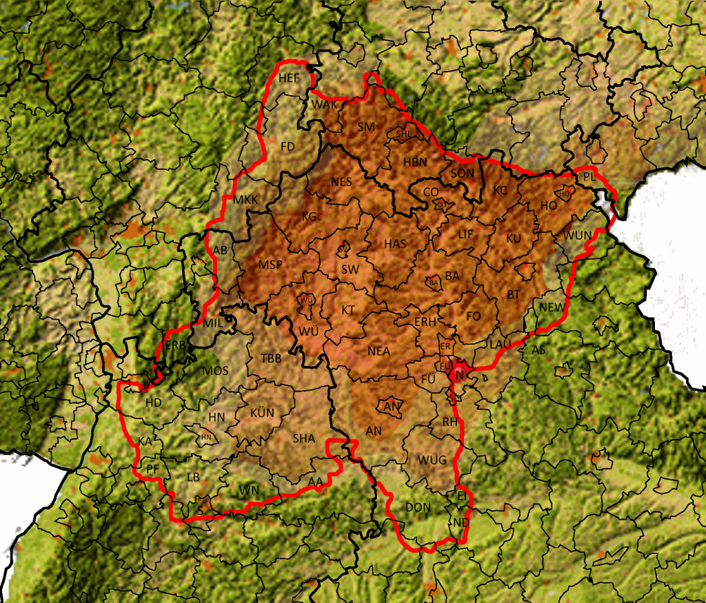 Ostfranken Topografie