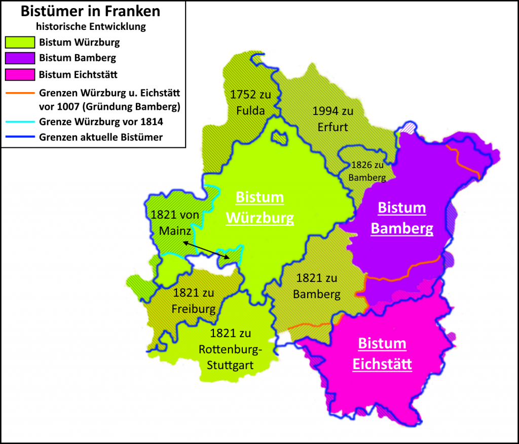 Bistümer in Franken