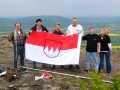 2005 Frankenfahne auf den Staffelberg vl.B.schneiderM.Hofmann V.Backert j.Schedel A. Stöcklein I.Scharold Foto J.Kalb.JPG